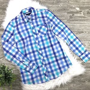 Tommy Hilfiger Blue & White Checker Button Down XS